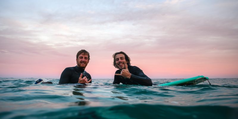 happy surfers