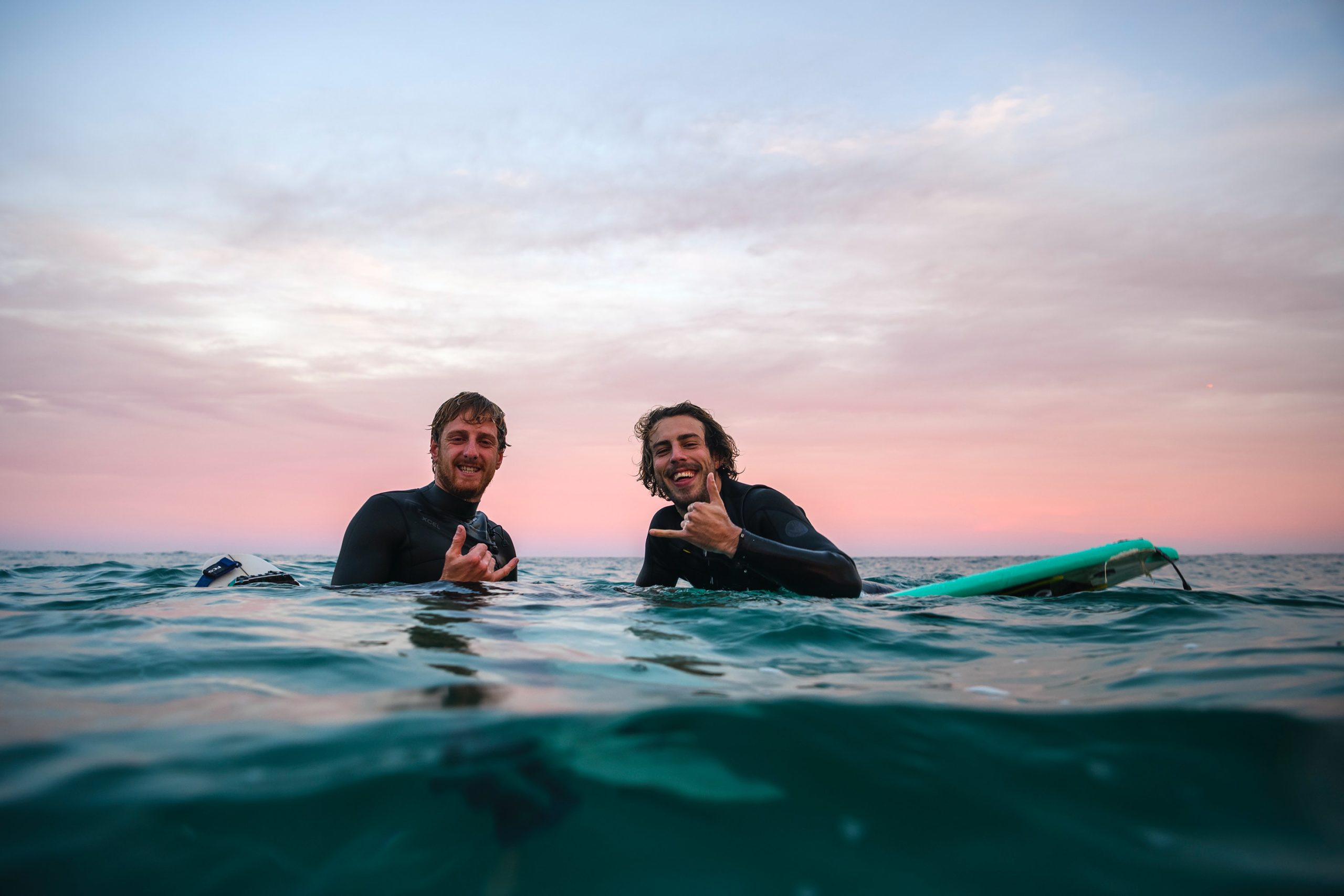 happy surfers