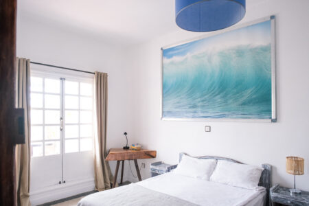 LOVING SURF SALTY BOUTIQUE HOTEL ESSAOUIRA MOROCCO-5457 Wave photo Decor in Bright and sunny Triple private room in Salty hotel beside the beach in Essaouira