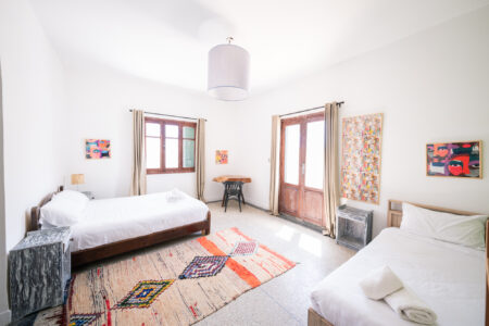 LOVING SURF SALTY BOUTIQUE HOTEL ESSAOUIRA MOROCCO-6320 Bright and sunny triple private room in Salty hotel beside the beach