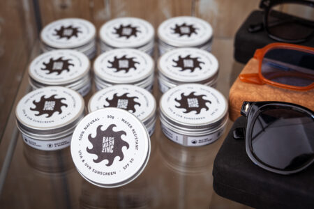 Loving surf Surf shop in Essaouira Morocco with zinc and sunglasses on display