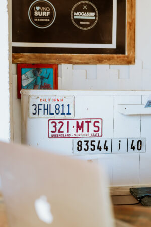 decor signs inside surf, wing and kite school in essaouira Morocco Loving Surf