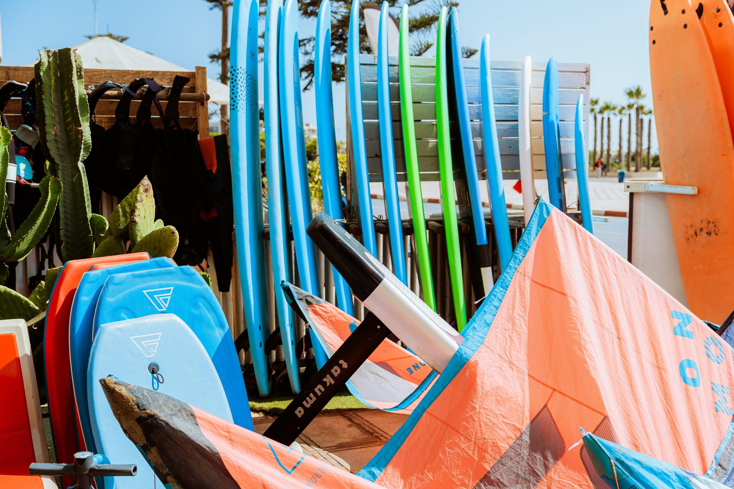 wing foil and surfboards and kite outside surf, wing and kite school in essaouira Morocco Loving Surf