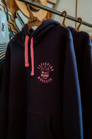 Loving Surf hoodies at surf shop in essaouira Morocco