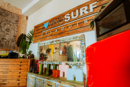Loving surf wooden sign in surf shop essaouira morokko